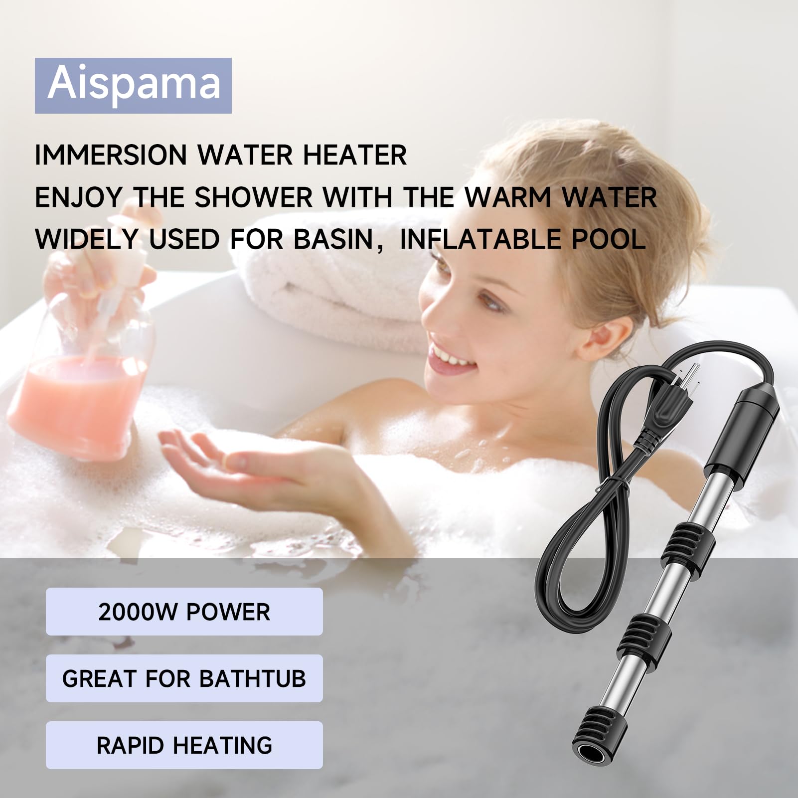 Hot Tub Aispama Immersion Water Heater For Bathtub,5 Gallon Bucket