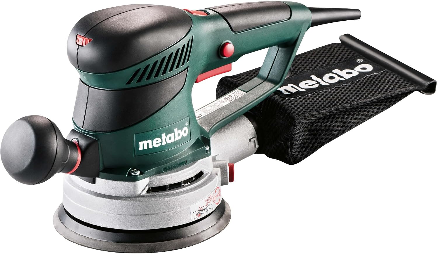 Metabo Exzenterschleifer SXE 450 TurboTec – 600129000 – Mit patentierter Duo-Schwingkreisverstellung, Vario (V)-Elektronik u. v. m. – Nennaufnahmeleistung: 350 W – 4 m Kabellänge