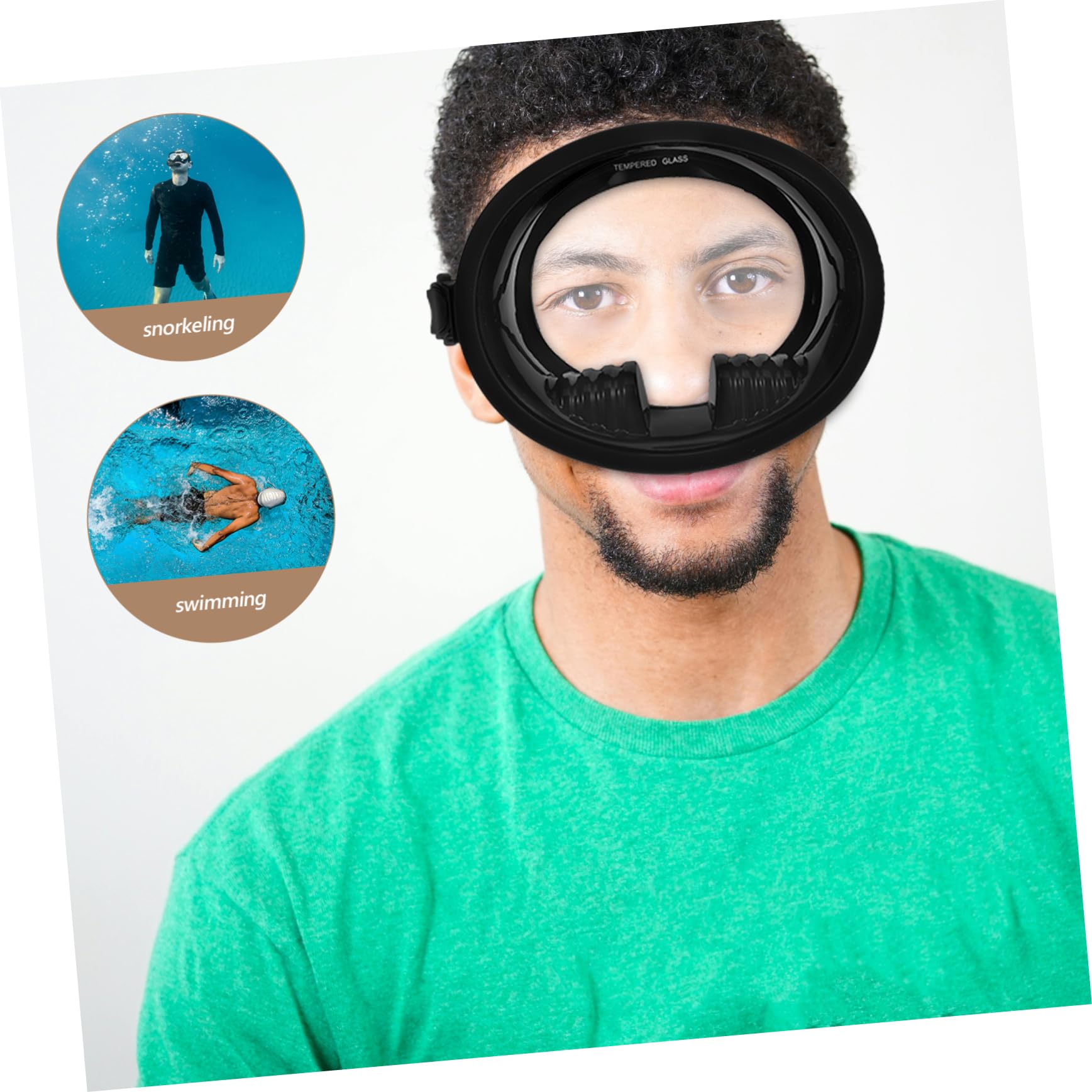 Toyvian Máscara de Buceo Visión Panorámica de Silicona y Vidrio Templado Antivaho Ajuste Cómodo , Adecuada para Buceo y Snorkel