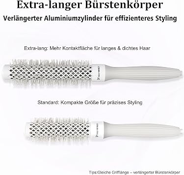 EAGLE FORTRESS Ceramic Round Brush for Blow-Drying for Short Hair, XL 25 mm
