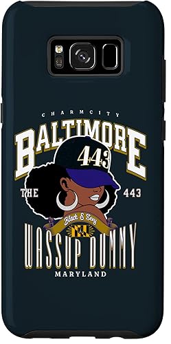 Galaxy S8+ 443 Area Code Baltimore Maryland Flag Blaq Girl Bmore Pride Case