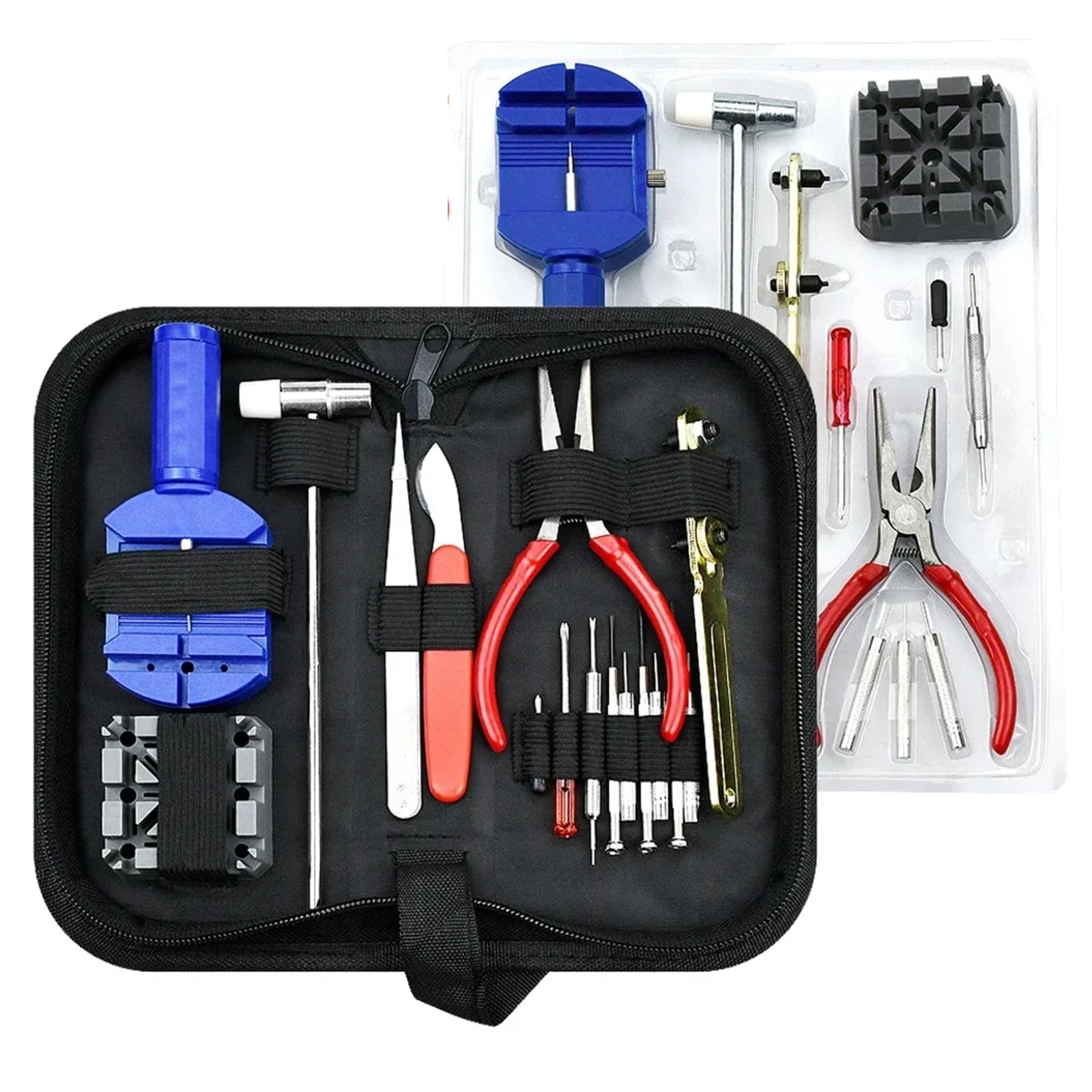 Kit de reparación de Relojes de 16 Piezas/Juego. Kit de Herramientas para reparación de Relojes para Abrir la Tapa Trasera, Correa, reemplazo de batería o repuestos de Relojes.