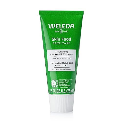 Weleda Skin Food Face Care Limpiador nutritivo de aceite a leche, 2.5 onzas líquidas, limpiador rico en plantas con aceite de semilla de girasol,