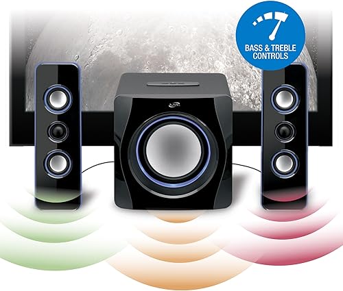 Miniatura 4 de iLive Electronics Sistema de altavoces Bluetooth con subwoofer integrado, 7.28 x 8.86 x 7.28 pulgadas, negro (iHB23B)