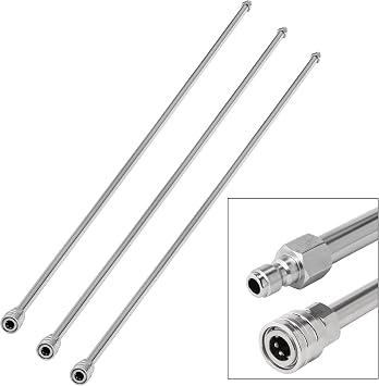 RIDGE WASHER Pressure Washer Wand Extension, 180 Inch Replacement Lance, Stainless Steel Power Washer Extender, 1/4 Quick Connect Fitting, 4000 PSI 3 Wands 60" Each