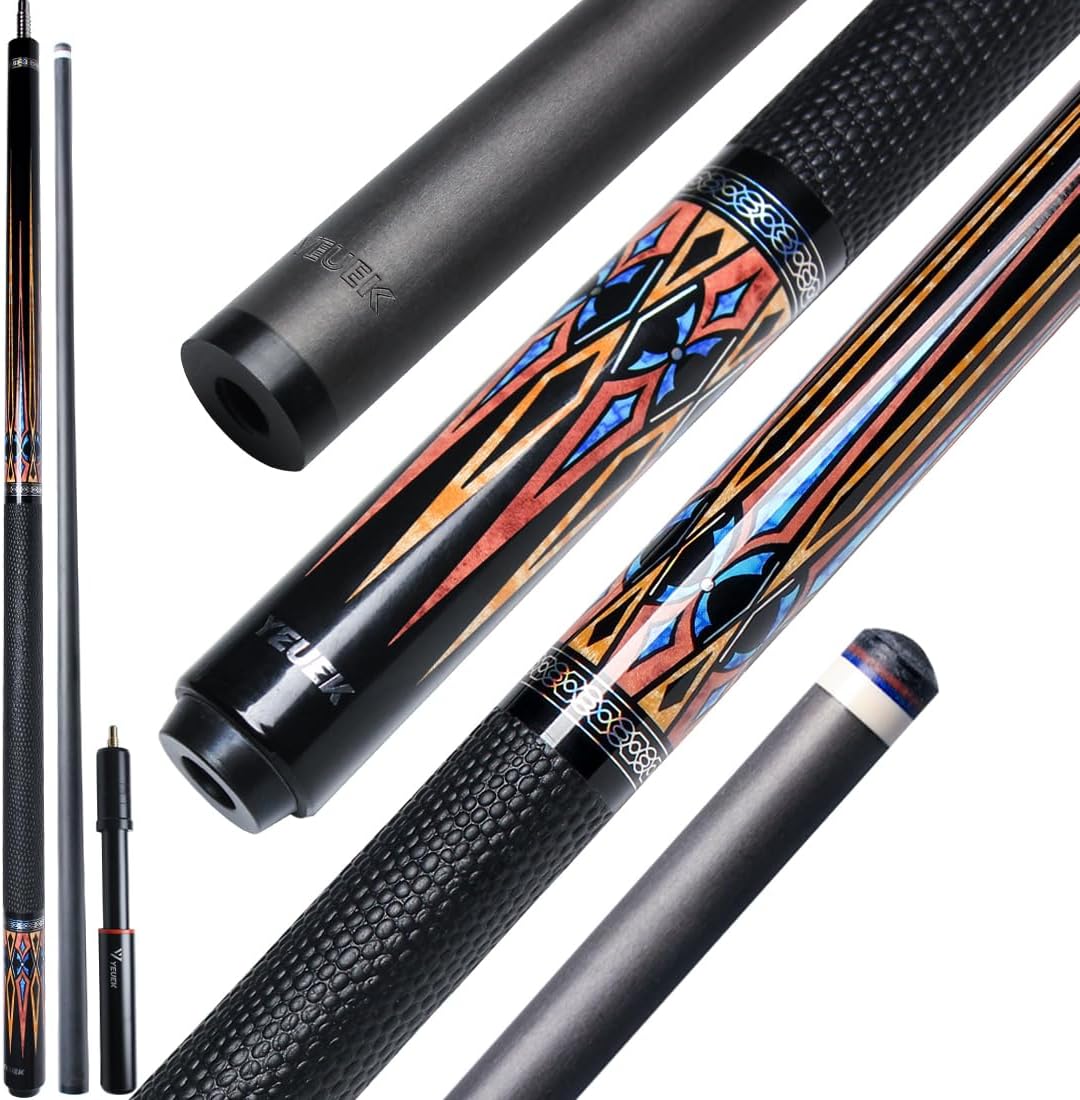 Carbon Fiber Pool Cue 11.5mm/12.5mm Low Deflection Cue Stick,Professional Pool Stick with Extension