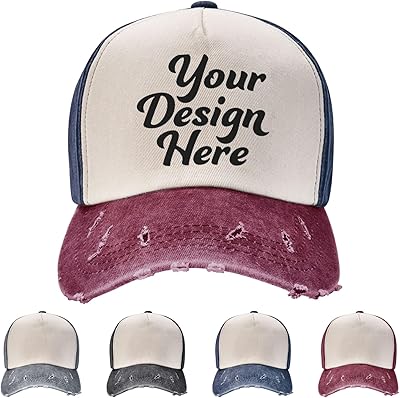 Custom Denim Hat for Men Design Your Own Personalized Text Photo Logo Washed Adjustable Baseball Fitted Hat Dad Hat Unisex