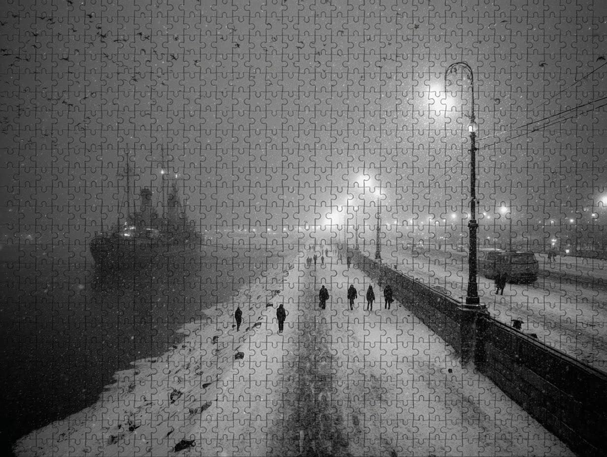 Puzzle Arte con Scatola Scena Innevata, Barca Puzzle Legno 6000 Pezzi Adulti 179x105cm, Attività di Intrattenimento ad Alta Difficoltà, DIY Classici Gioco, Jigsaw Per Tutta La Famiglia, Regalo, P-1338