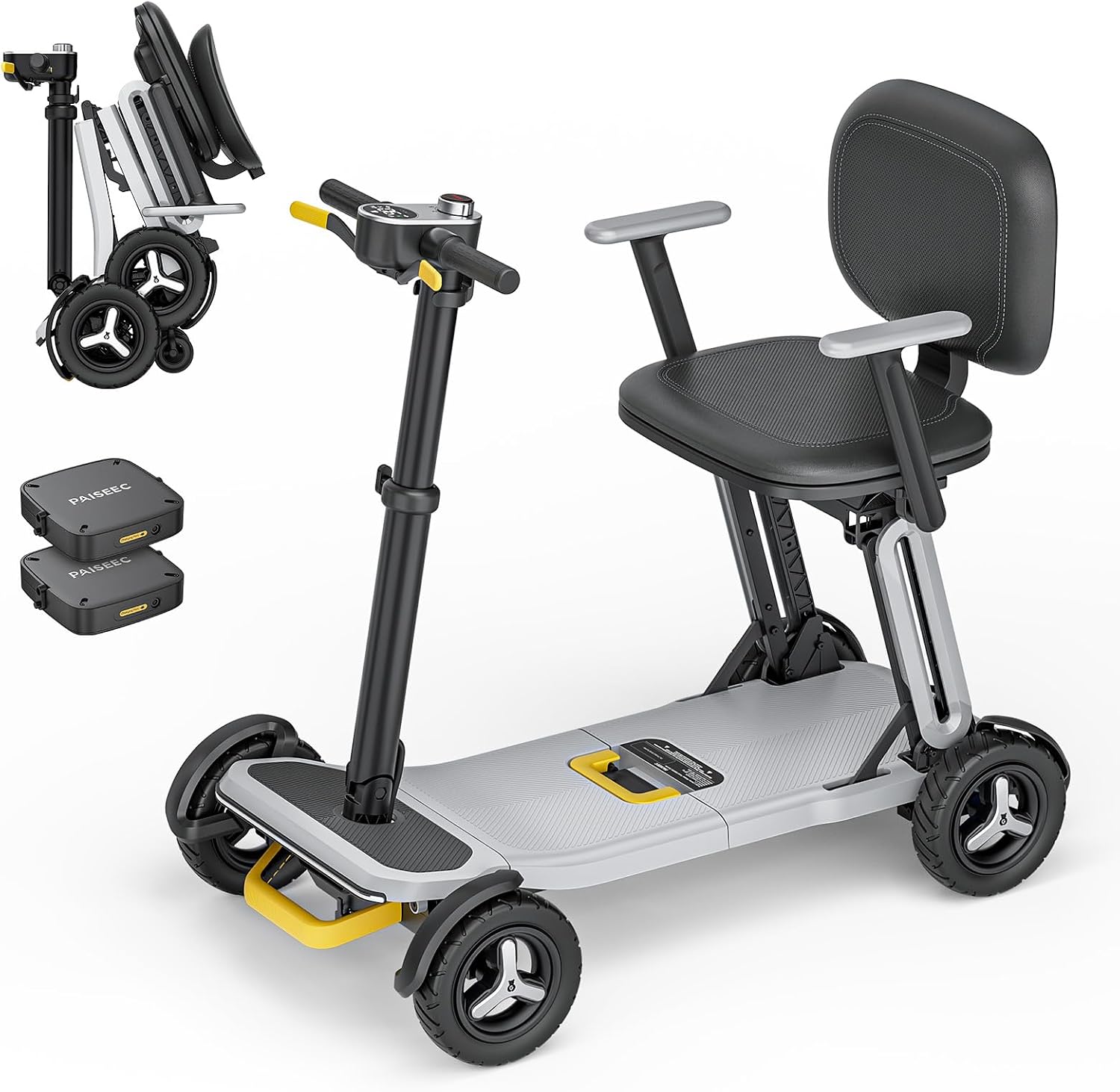 PAISEEC L5 Mobility Scooter for Senior, 32lbs Lightweight, 1-Step Fold