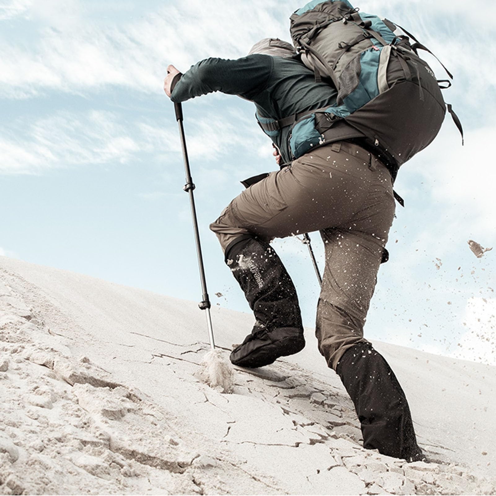 Ochraniacze Na Buty Outdoorowe, Ciepłe Pokrowce Na Śnieg, Pokrowce Na Buty Trekkingowe, Do Wędrówek, Spacerów, Polowań, Wędrówek Z Plecakiem I Wspinaczki Na Świeżym Powietrzu, 1 Para W Kolorze Czarnym