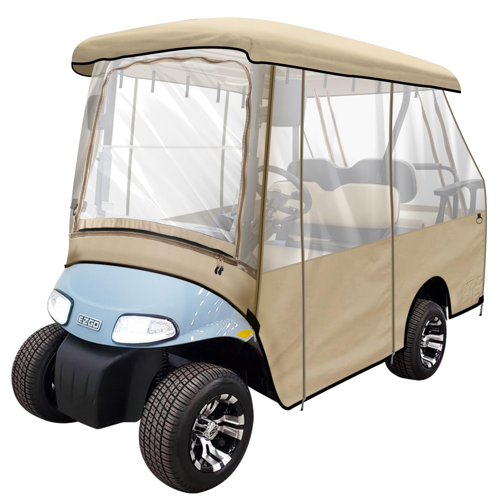 Leader Accessories Deluxe 2 + 2 Person Golf Cart Driving Enclosure Short Roof 2 Or 4 Passenger Golf Cart Drivable Cover