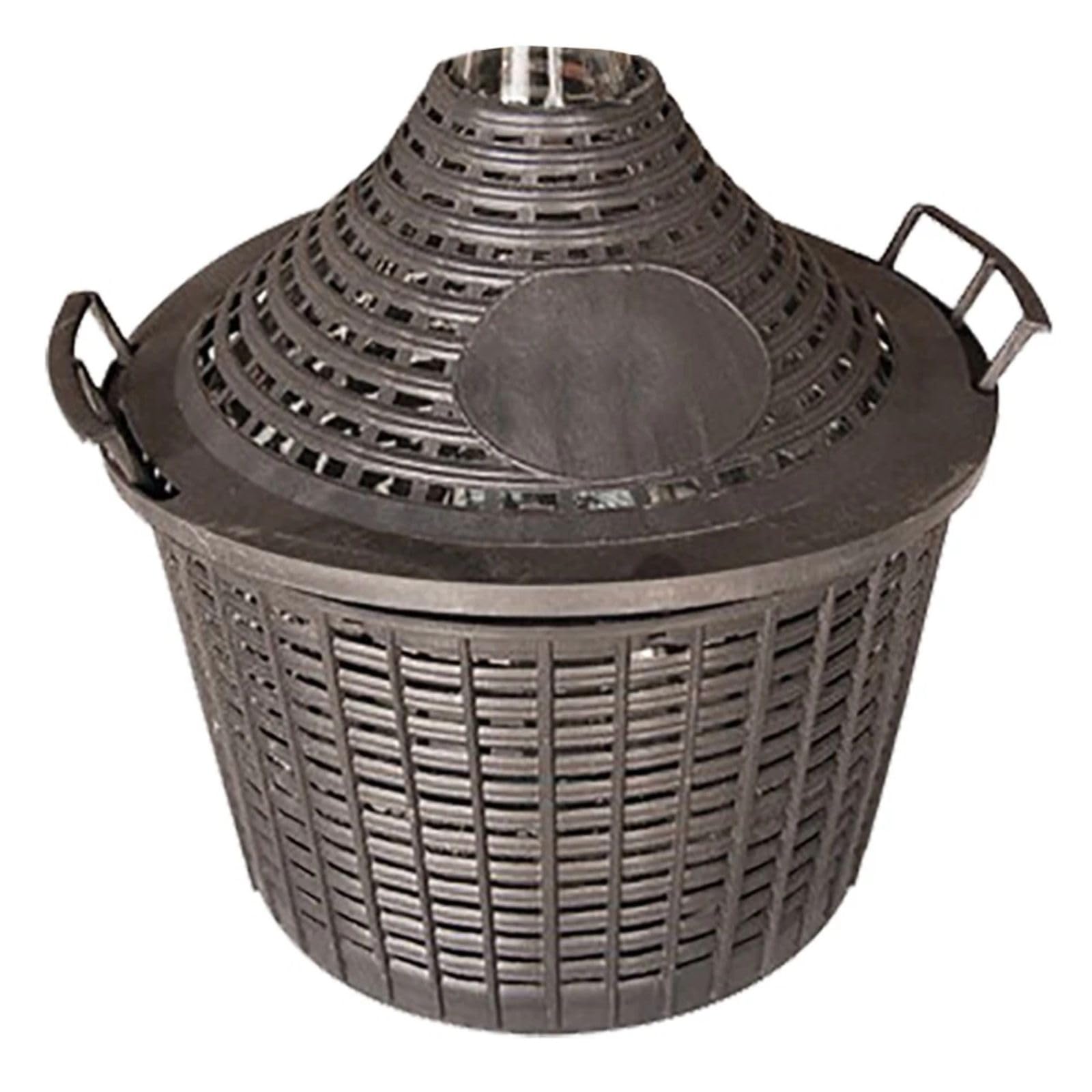 Cesto Copridamigiana con Manici Traforato10lt in Plastica, Copertura, Cover, Involucro, Rivestimento, Guscio, Protezione da Urti per Dame Bocca Stretta, Cappuccio per Damigiana