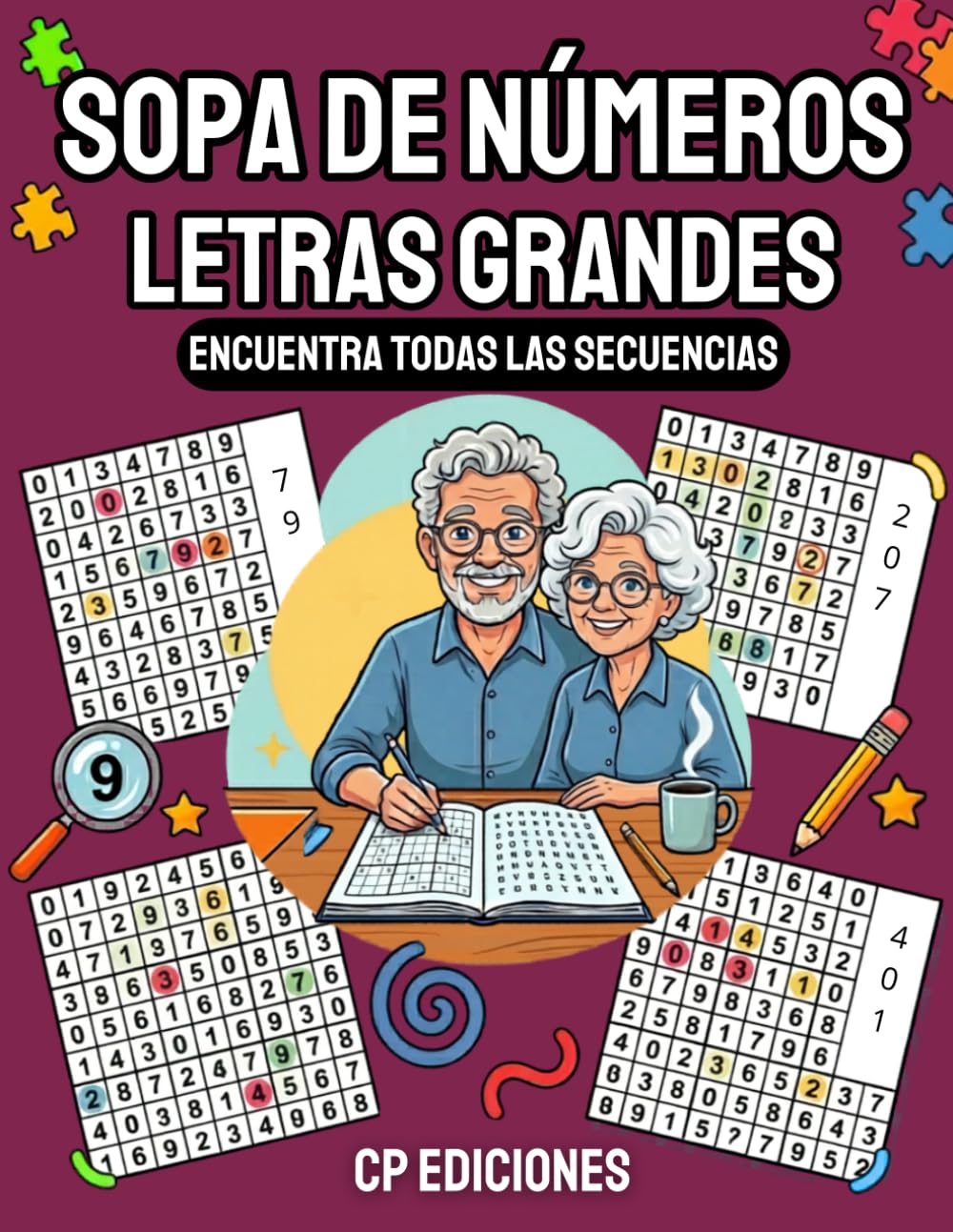 Sopa de Números Letras Grandes: 60 Sopas de Números para Adultos — Encuentra Todas las Secuencias (Colección Letras Grandes)