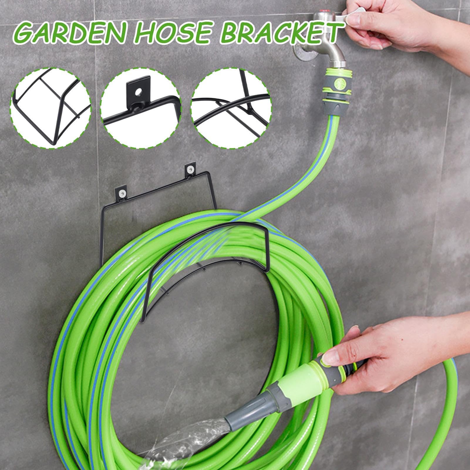 Portabagomma – Ganci organizer per tubi resistenti, resistente alle intemperie, design resistente alla ruggine e robusto, comoda soluzione per riporre oggetti, strumento da giardino di alta qualità