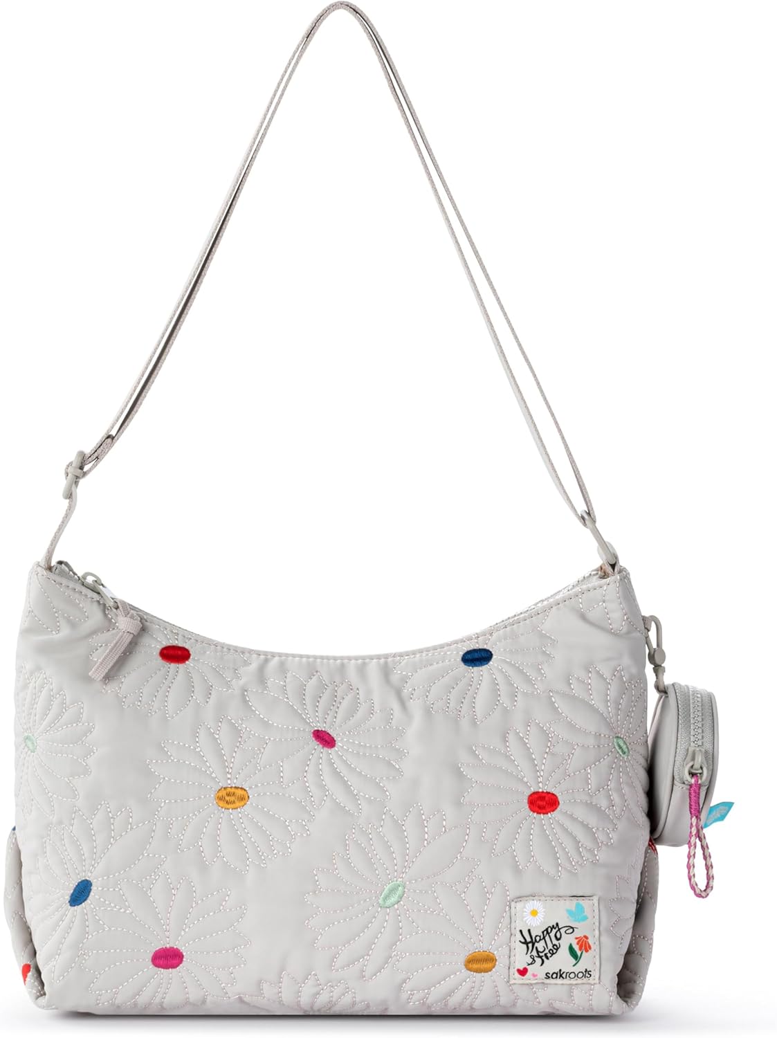 Sakroots Banyan Hobo – Shoulder bag with Zipper Closure & Detachable key dangle. Lightweight Everyday Travel Hobo for Women