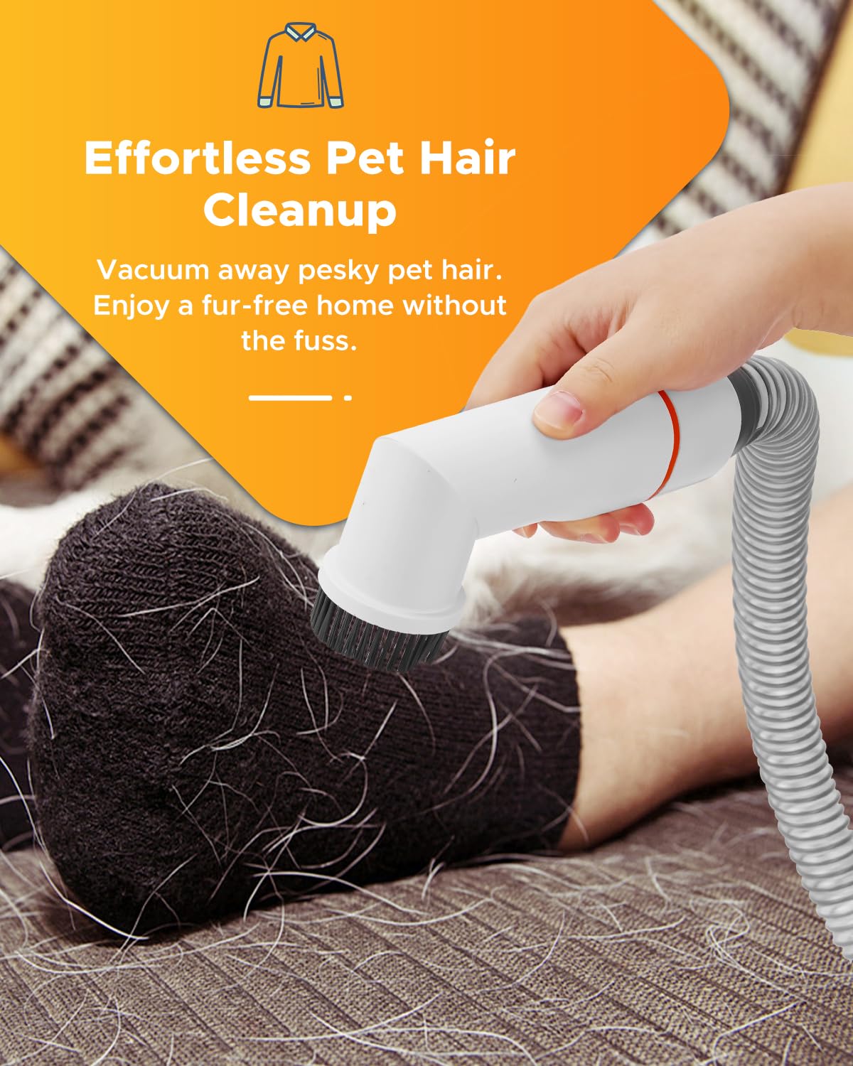 Pet Vacuum Attachment for Dogs Grooming, 5-in-1 Dog Brush Vacuum ...
