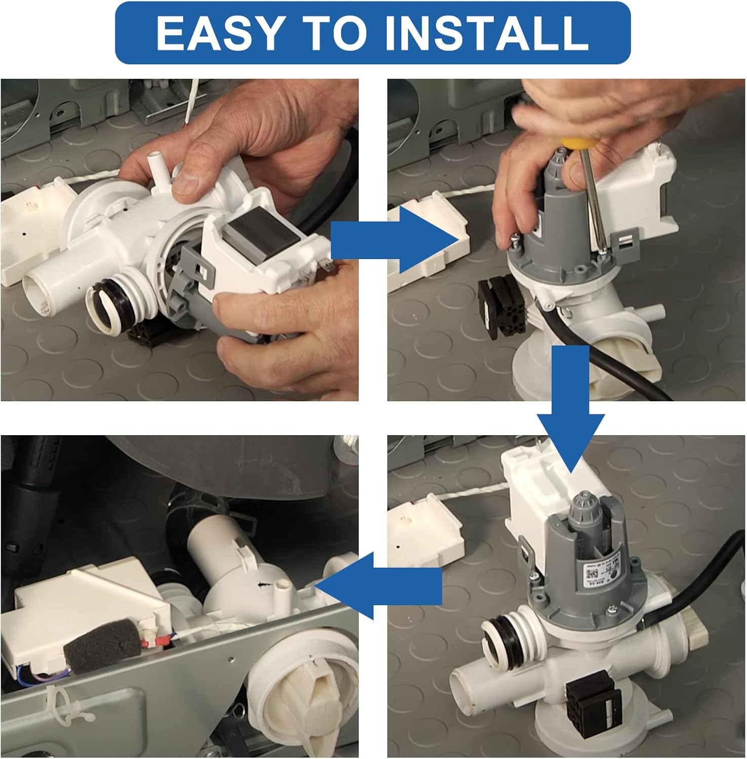 AMI PARTS DC31-00178a Washer Drain Pump Motor Replaces DC31-00187A DC31-00178D PX3516-01 DC31-00054D fit for Samsung Washing Machine wf42h5600aw wv60m9900av wa400pjhdwr wa40j3000aw wa40j3000aw