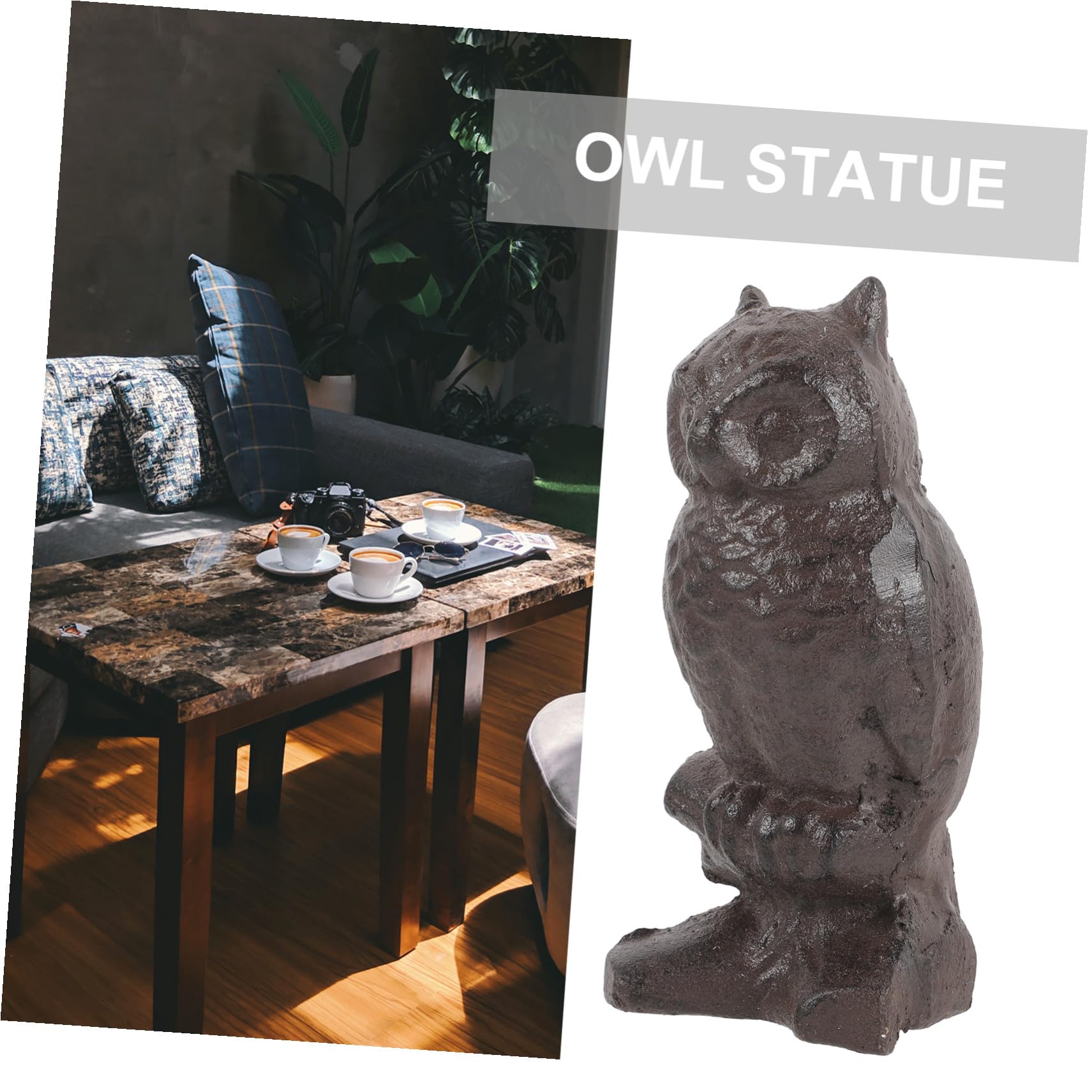 POPETPOP Scultura in Ferro a Forma di Gufo Leggera e Resistente, Decorazione Adorabile per Giardino e Ornamento Casa Delicato e Decorativo