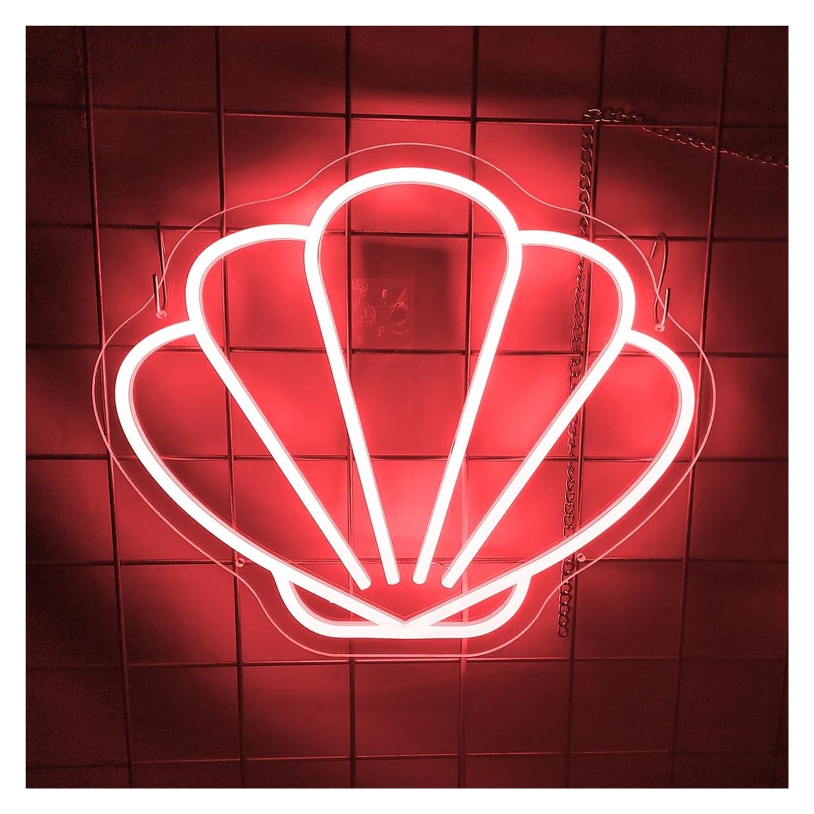 SHOUXI Sign Lamp Shell Shape Neon Sign Beauty Room Decor Salon Wall Decor Gaming Room Bedroom(E,30X36.5cm)