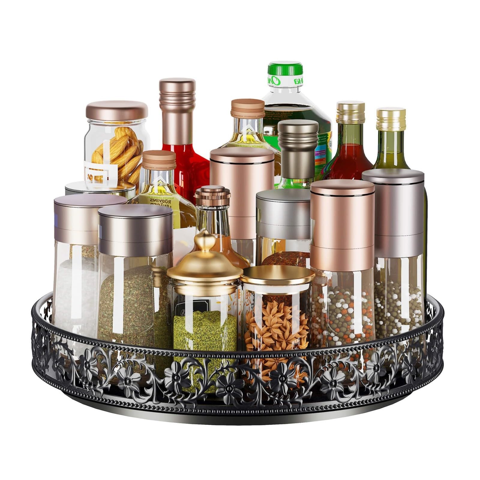 10" Lazy Susan Organizer Turntable,360 Rotating Spice Rack Lazy Susan for Cabinet Dining Table Top Countertop Pantry Kitchen Cupboard Vanity Bathroom