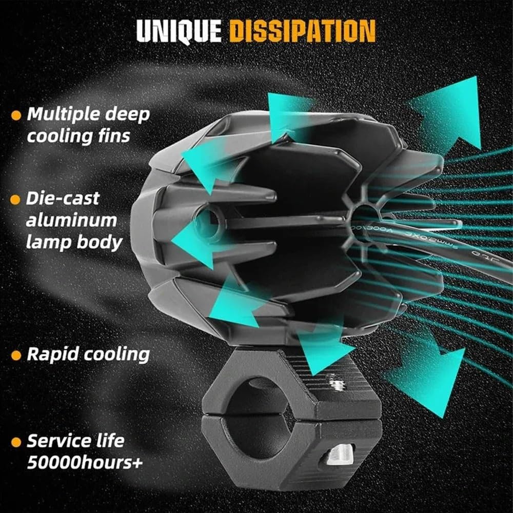KWEZ Faro Compatible Faros Para SUV ATV12D | Focos LED auxiliares para motocicleta, faros antiniebla, intermitentes(P3 2 PCS Light)