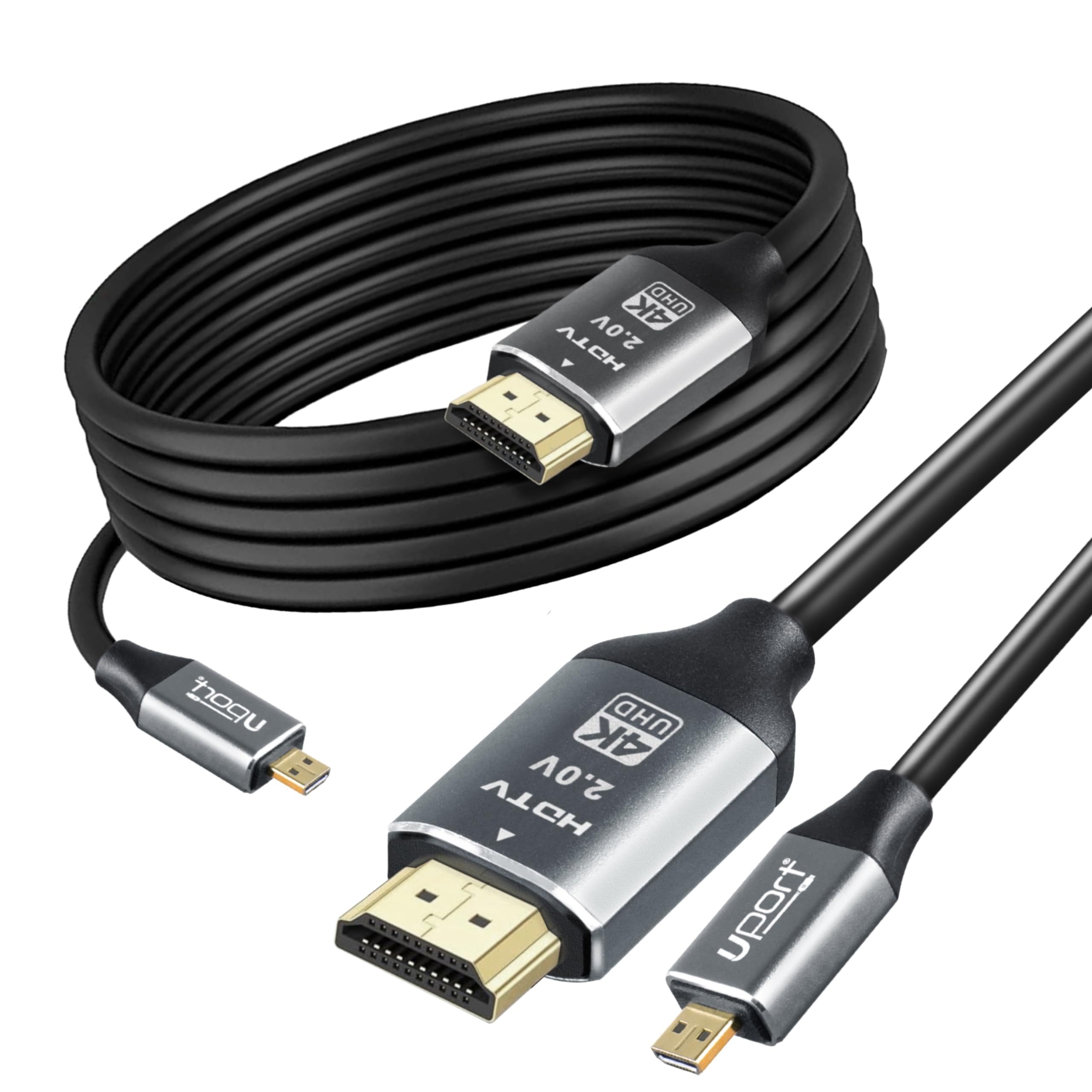 1.8 Meter Micro HDMI To HDMI 2.0V Cable With High Speed, 4K@60Hz, Compatible with Camera, Laptop, CCTV, Projector, Monitor (6 feet)