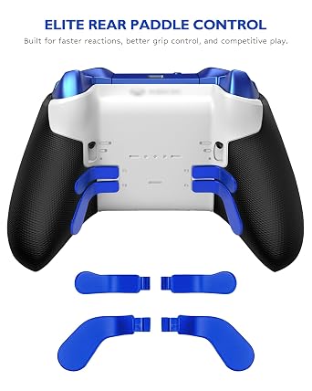 Elite Series 2 Paddles Accessories, Metal Thumbsticks Replacement Buttons for Xbox One Elite Series 2 Core, 9 in 1 Component Pack Includes 4 Joysticks, 4 Paddles and 1 Dpad(Blue)