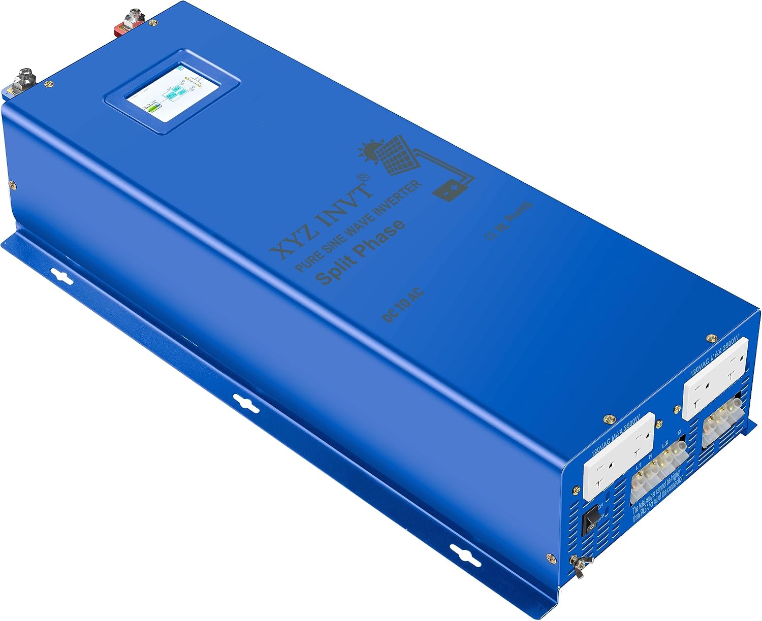 6000W 120/240V Split Phase Pure Sine Wave Off-Grid 12000W Peak Inverter 48V DC to AC Output for Solar Systems