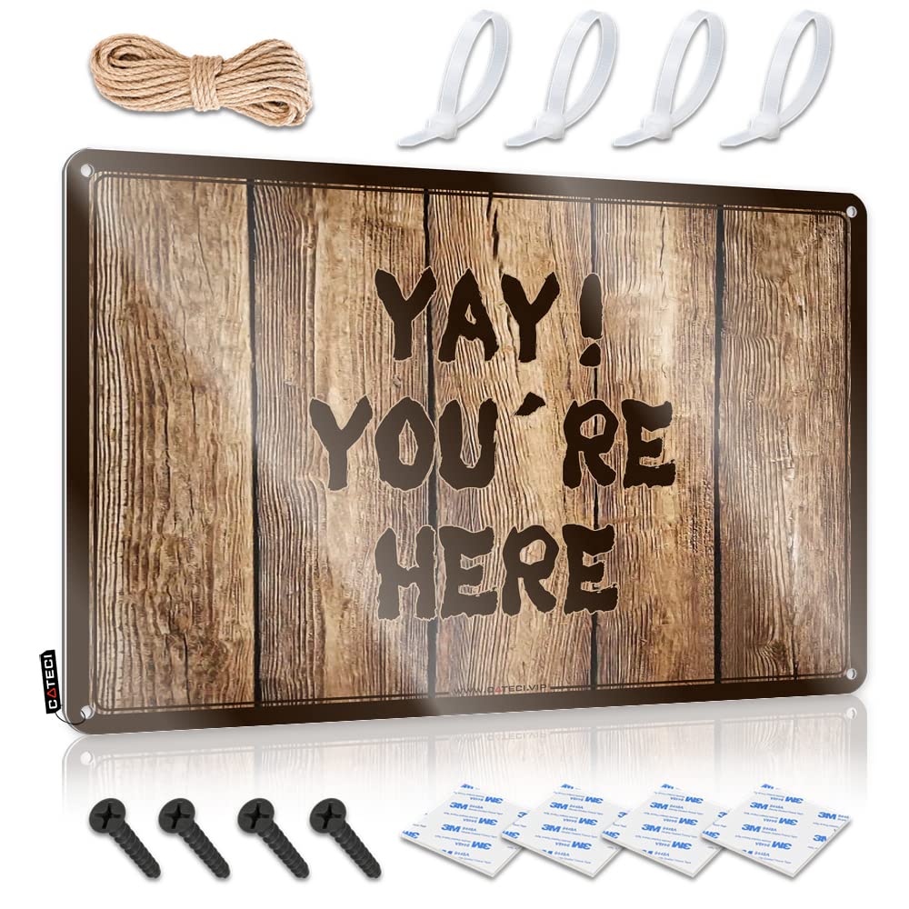 Beer Tin Signs Vintage Sets Yay! You'Re Here Tin Sign Garage Decor For Men Vintage Coffee Sign(30X40CM)