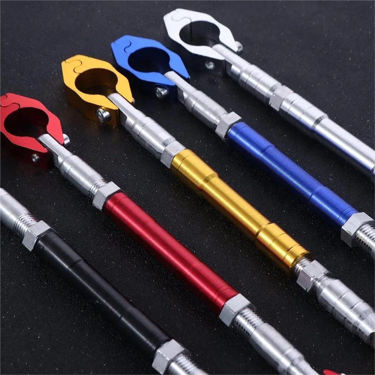 ハンドルブレース 調整可能なオートバイバランスバー 22mm 強化レバー ハンドルバーブラケット アルミニウム合金 交換用 延長(B