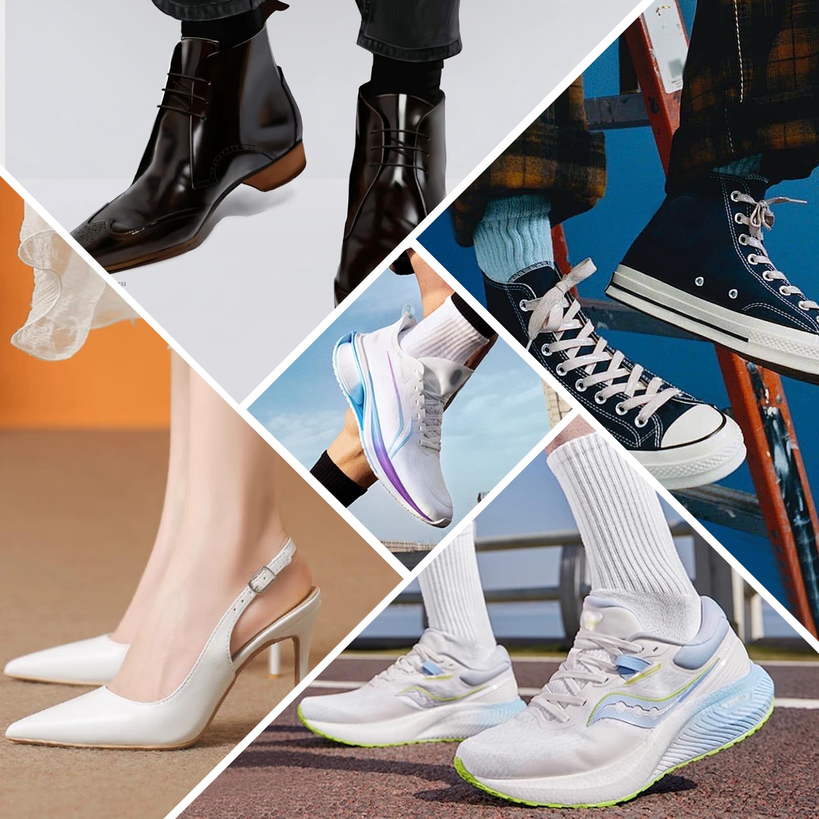 UCAMP Hormas Para Zapatos Hombre 9 Pares, Plástico, Talla 38-45, Ajustable Longitud, Transparente