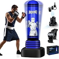 SAIMAND 70'' Freestanding Punching Bag for Adults & Teens - Heavy Boxing Bag with Gloves, Pump & Upgraded Stable Base for MMA Kickboxing Home Gym Training