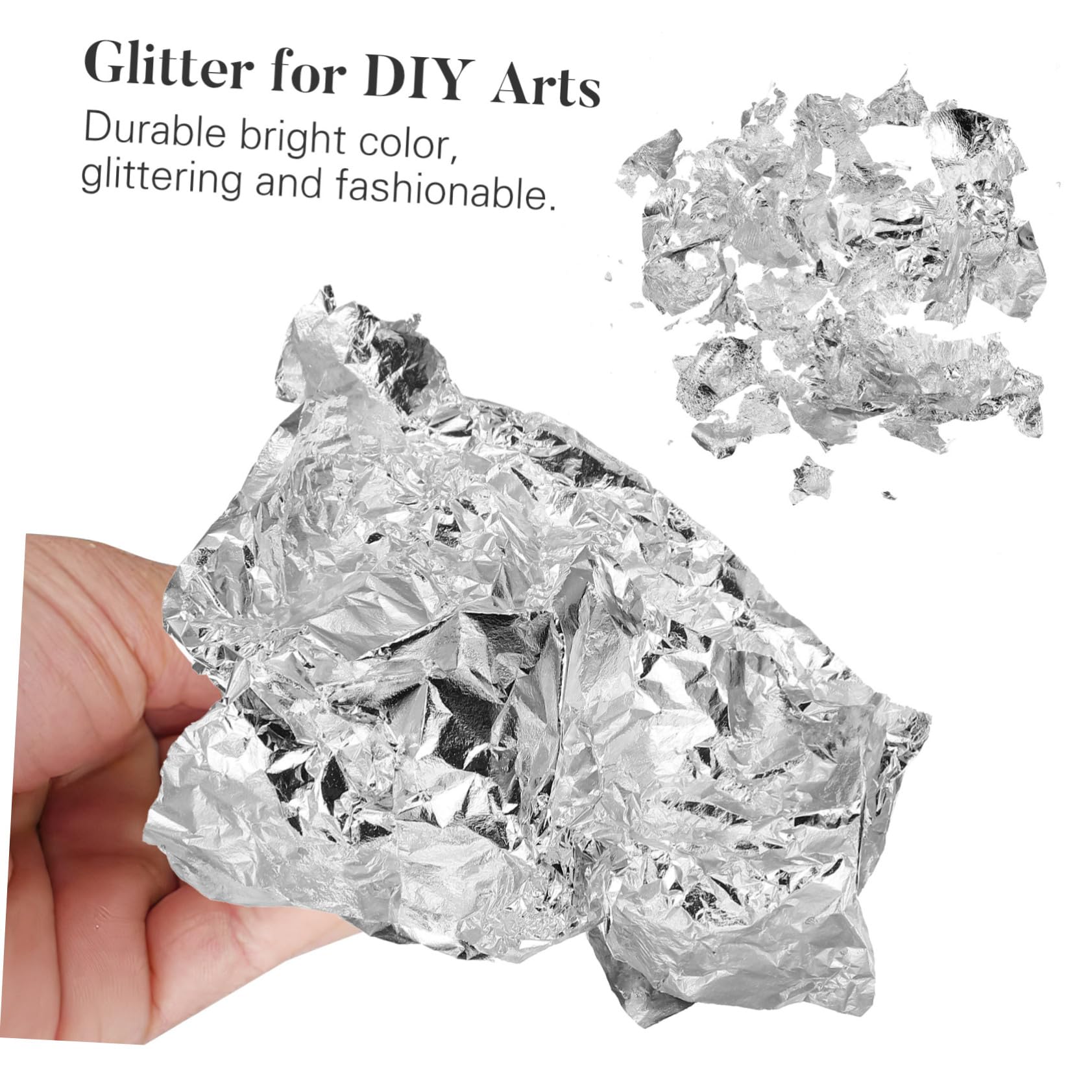 Ciieeo 100pcs Square Silver Foil Sheets Imitation for Art Crafts Furniture Decorations