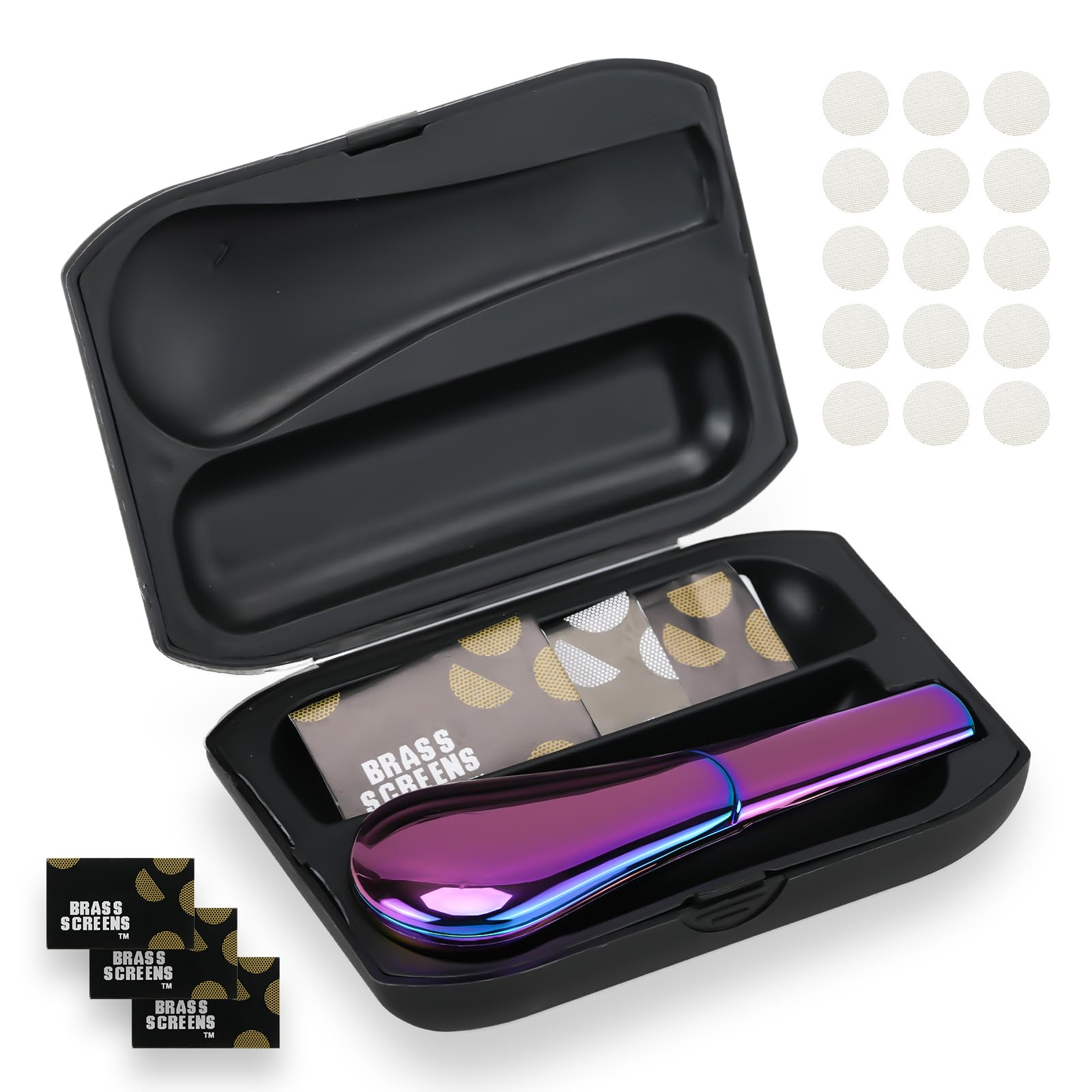 Short Metal Pipes, 4in Pipe Accessory Set (Purple Gold)