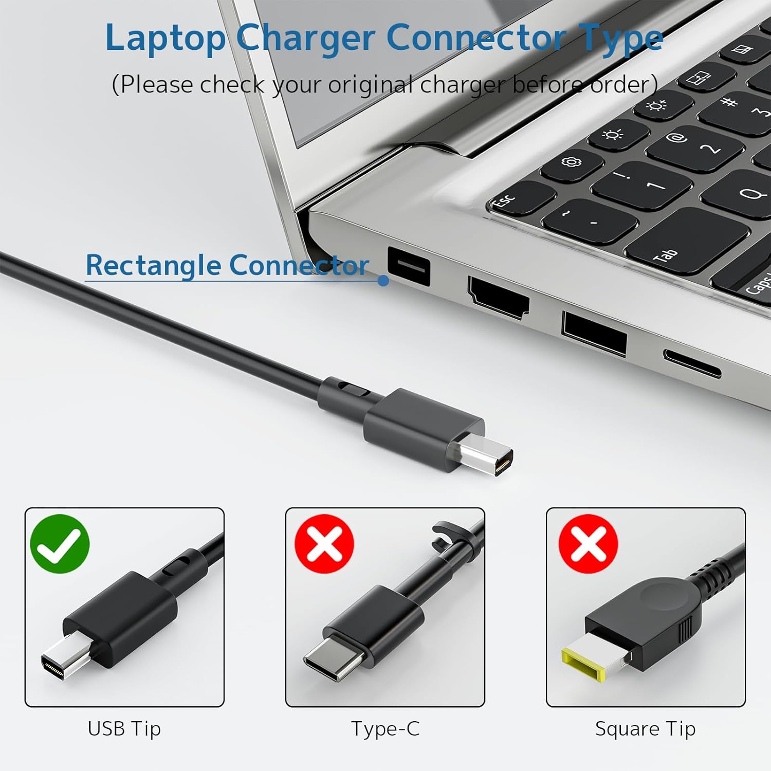 Ac Adapter 200w Adp-200jb K Power Supply Fit for Asus Rog Zephyrus G16 Ga605w Gu605 Ga605 Tuf Gaming A14 Fa401 and Proart Px13 P16 H7606 Pz13 Hn7306 Laptops Charger Rectangle Connector