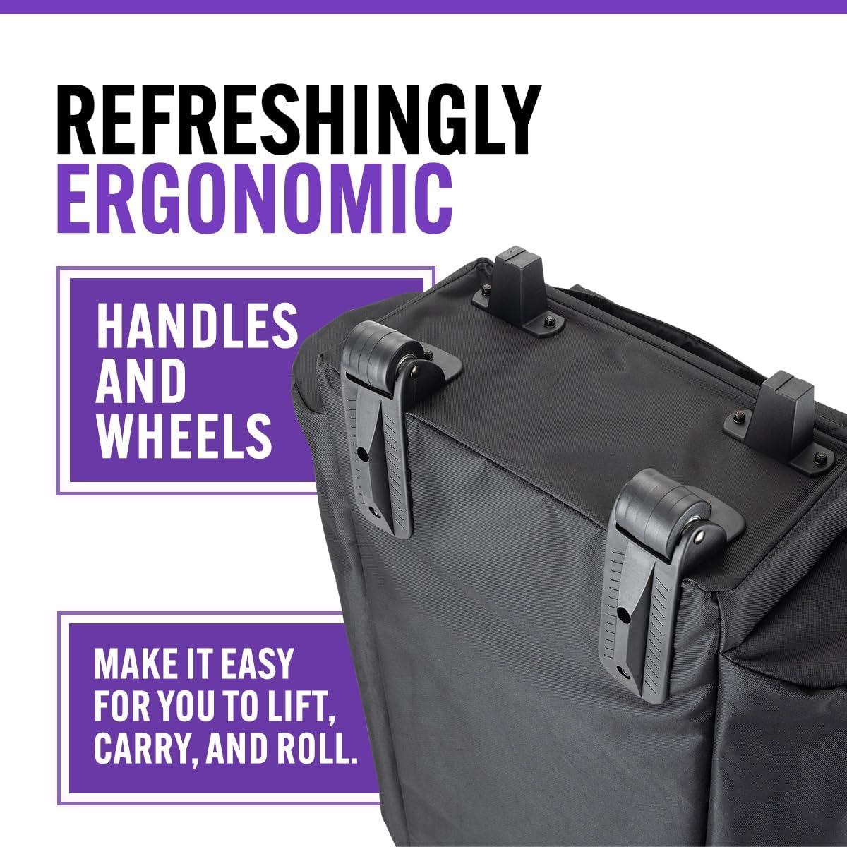 On-Stage GR9000 Gig Rider (Live-Sound Equipment Transporter on Wheels for Mic and Speaker Stands, Microphones, Cables, and Accessories, Load In, Load Out, Rolling Suitcase, Trolley Bag, Nylon, Black)