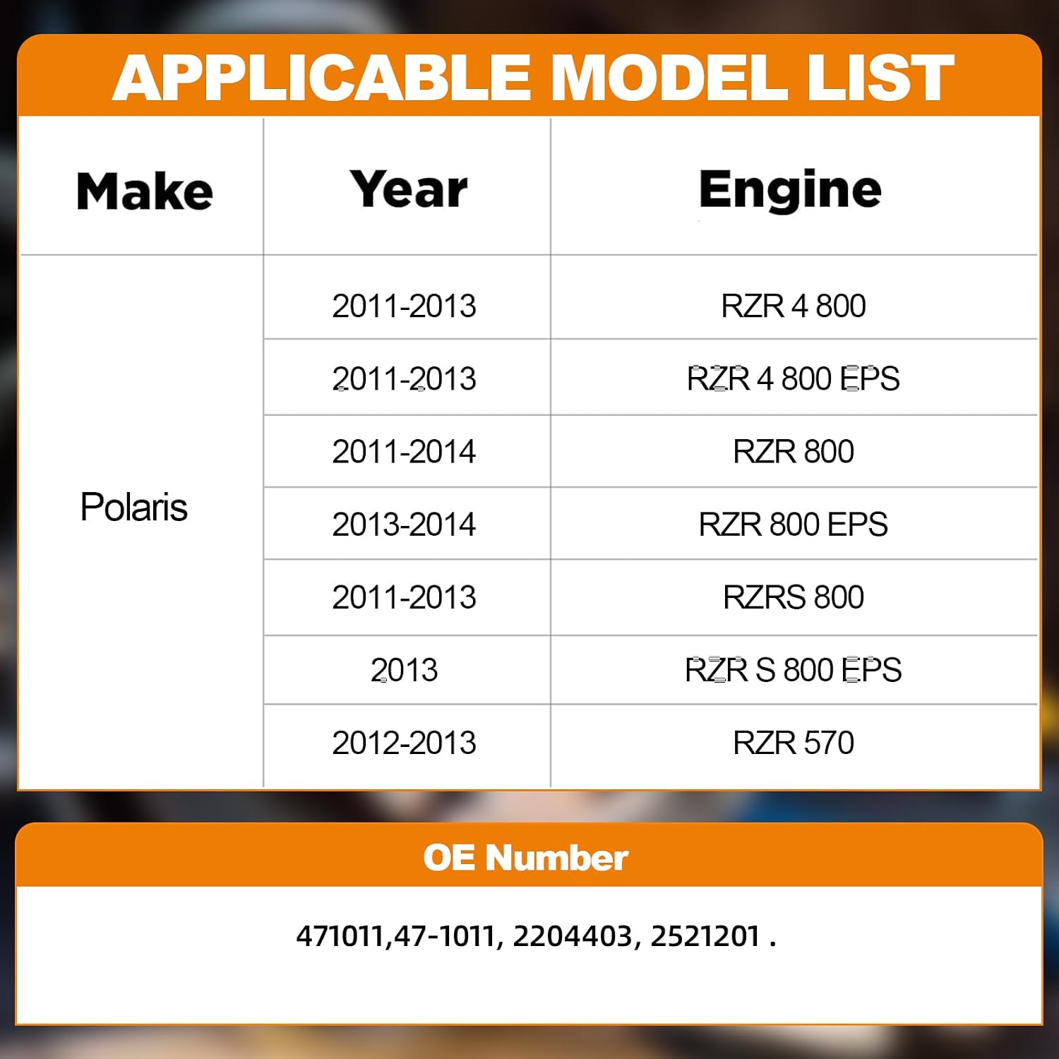 Electric Fuel Pump Assembly Compatible With Polaris RZR 4 800/800 EPS 2011-2013 RZR 800/EPS 2011-2014 RZR S 800/EPS 2011-2013 RZR 570 2012-2013 Replace 2521201 2204403