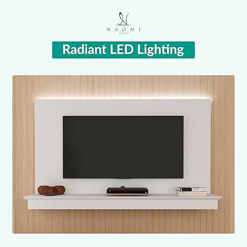 Miniatura 5 de Naomi Home Deborah - Centro de entretenimiento flotante para televisores de hasta 65 pulgadas, panel de pared de TV con tira LED y estante, soporte