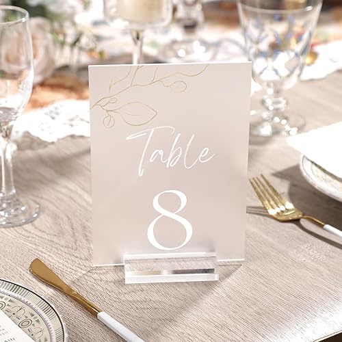 Miniatura 52 de UNIQOOO Paquete de 6 letreros acrílicos esmerilados en blanco para mesa de boda, 11 x 14 pulgadas, hoja acrílica para soporte de números de mesa