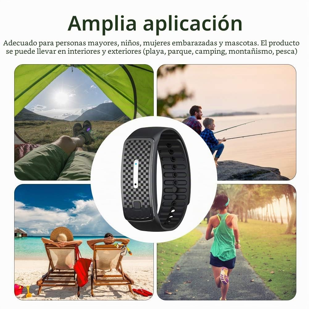 Pulsera Repelente DE Ajustable Modaza DE Muñeca Repelente Ultrasónica, 150H USB RECARGEBLE REPELLENTE DE INSECTOS, Bandas DE Mosquitos, Pulsera Anti -Mosquitos para Niños para