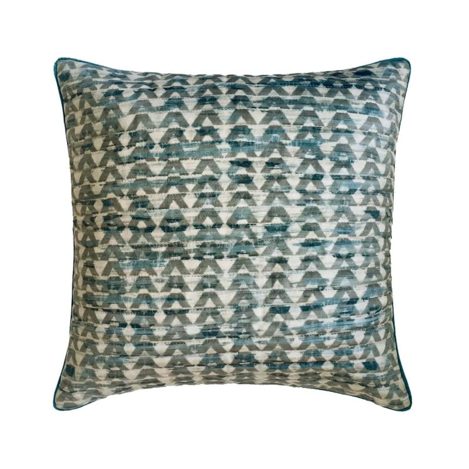 The HomeCentric Decorative Blue Pack of 2, 65x65 cm (26"x26") Accent Euro Shams, Suede Shibori & Quilted Accent Euro Shams, Geometric Pattern Modern Style - Kia โ image 1