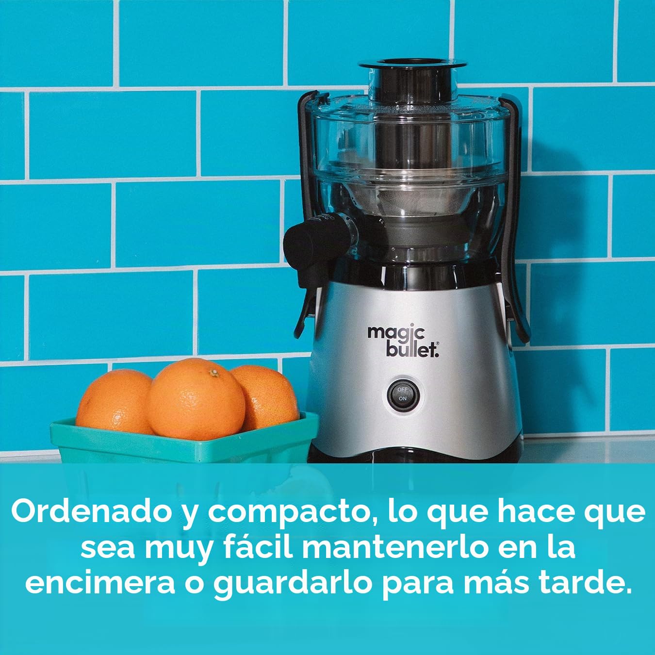 Nutribullet Magic Bullet Exprimidor centrífugo de silicona y acero inoxidable, 400 W, juego de 10 piezas, 470 ml, color negro, diseño compacto y apto para lavavajillas, jugo sobre la marcha en dos