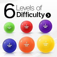 Vista 2 de Logest Par de pelotas de ejercicio de tonificación ponderada, bola medicinal de forma redonda, 1 libra, 2 libras, 3 libras, 4 libras, 5 libras, 6