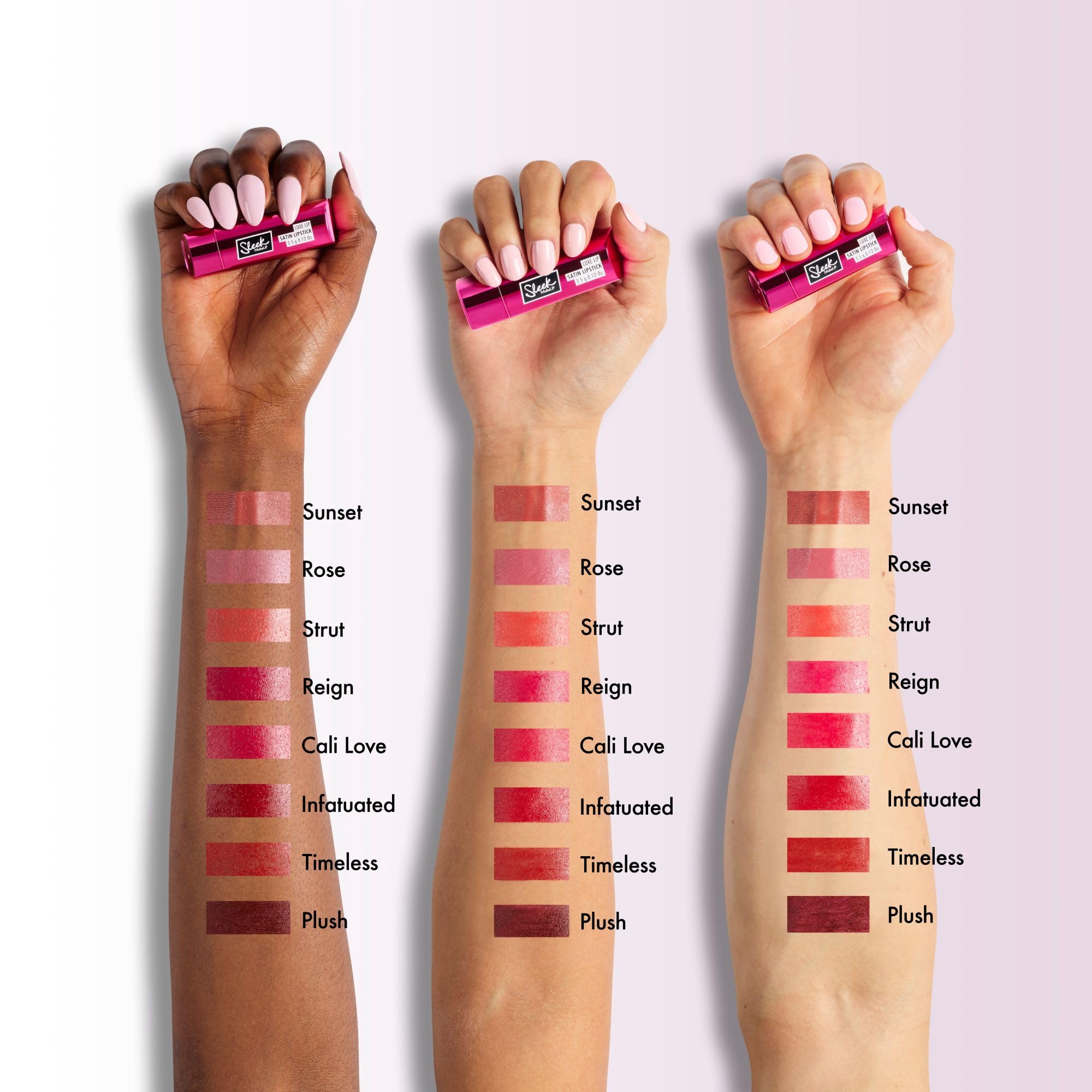 Sleek MakeUP Luxe Lip Satin Lipstick, Highly Pigmented, Hydrating, Creamy Formula, 100% Vegan, Timeless, 3.5 g (Pack of 1) - Image 4