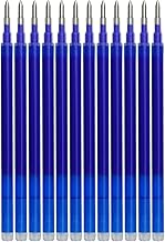 12 Erasable Pen Refills 0.7 mm Blue/Black/Mixed Colour, Compatible with Erasable Pen (Blue)