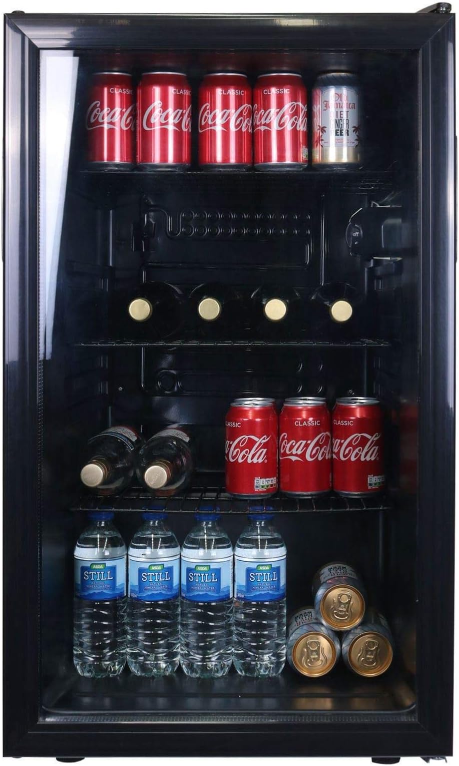 SIA 118L Under Counter Drinks Fridge, Beer And Wine Cooler With Glass