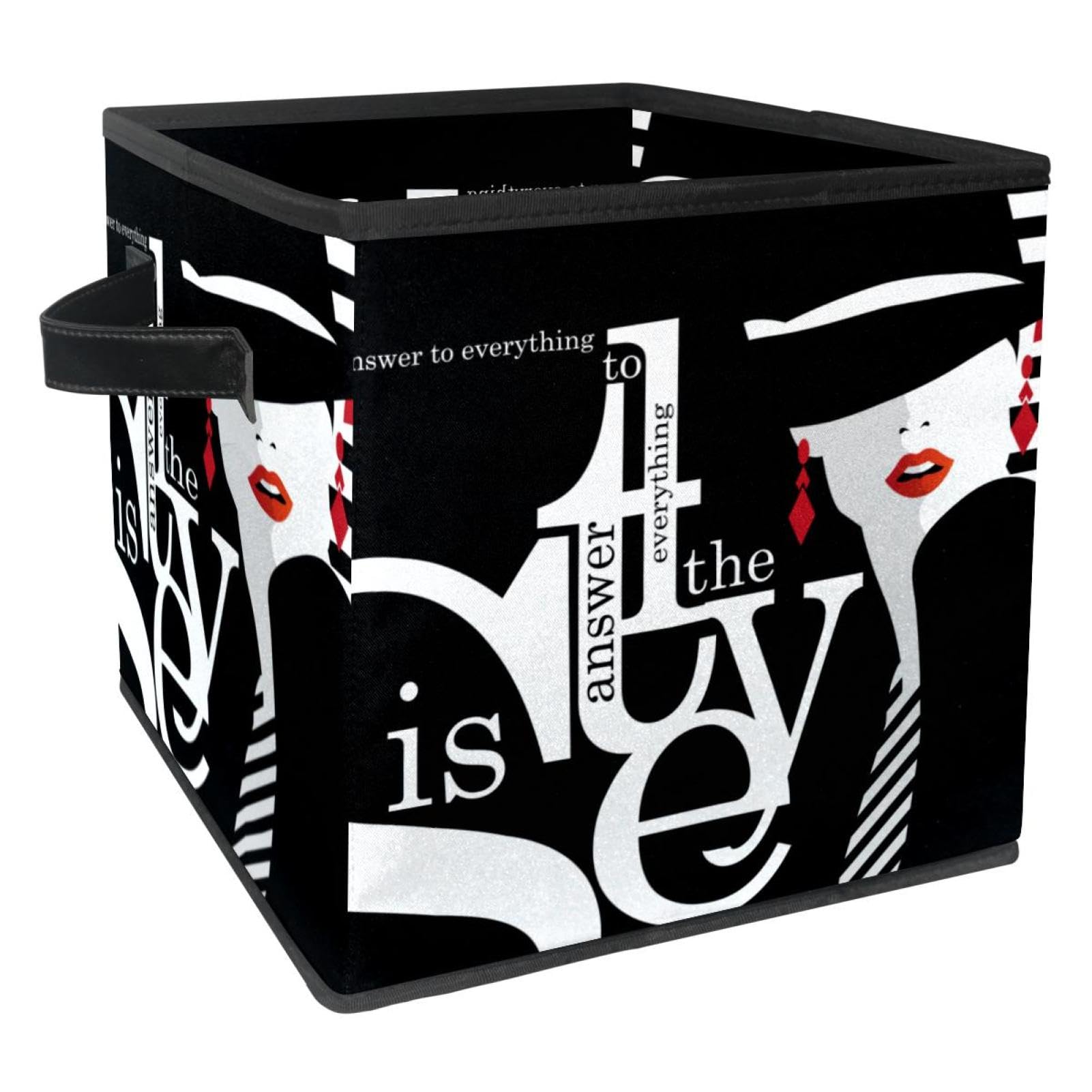 Boîte de rangement pliable cube en tissu avec poignées pour dressing et jouets