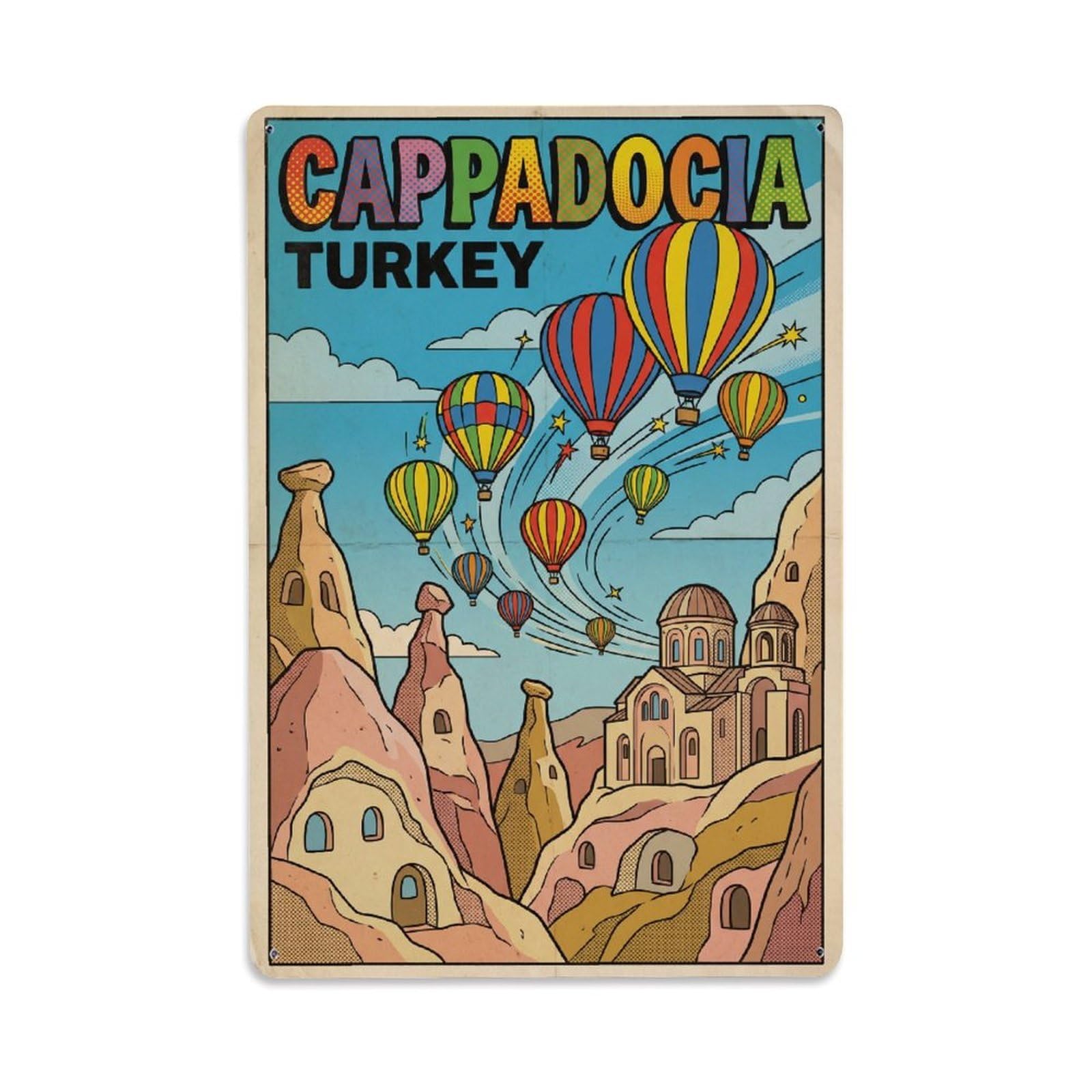 Metal Tin Sign Turkey Cappadocia Vintage Travel