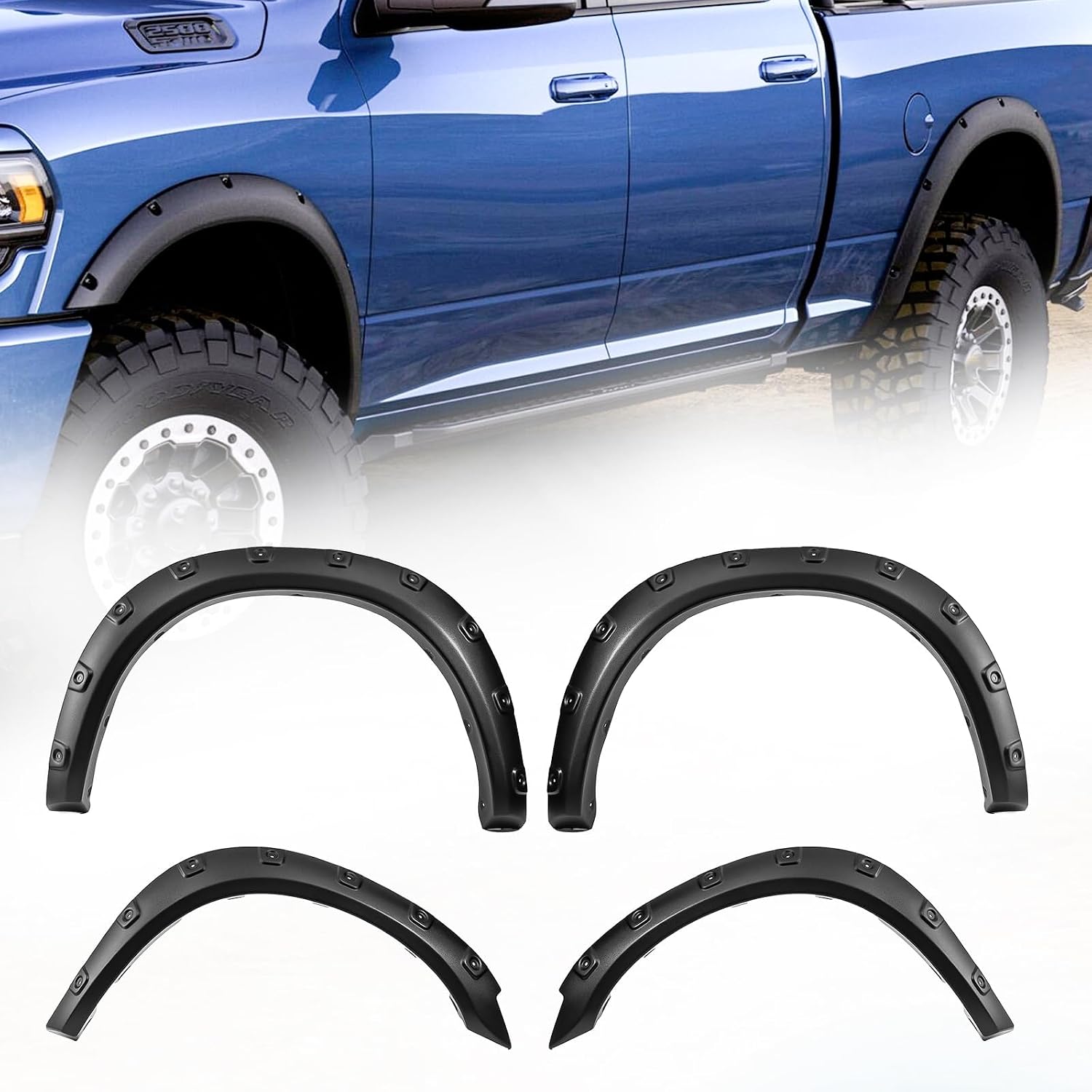 KAX 4-Piece Fender Flare Kit for 2010-2018 Ram 2500/3500