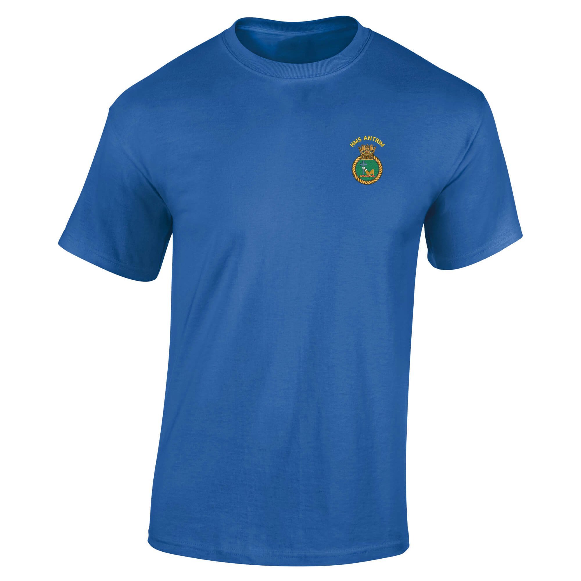Pineapple Joe's Men's Royal Blue Hms Antrim Embroidered T-Shirt - Medium